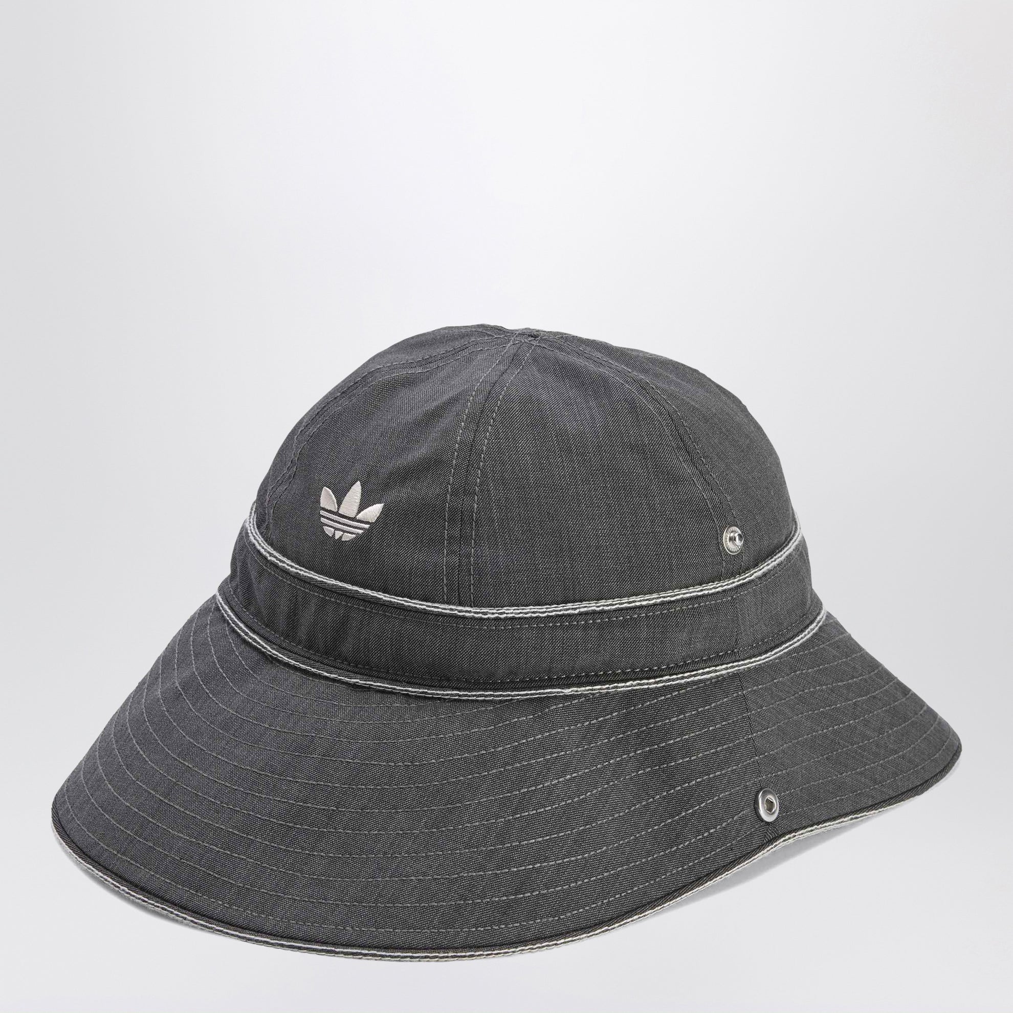 Grey wool-blend bucket hat