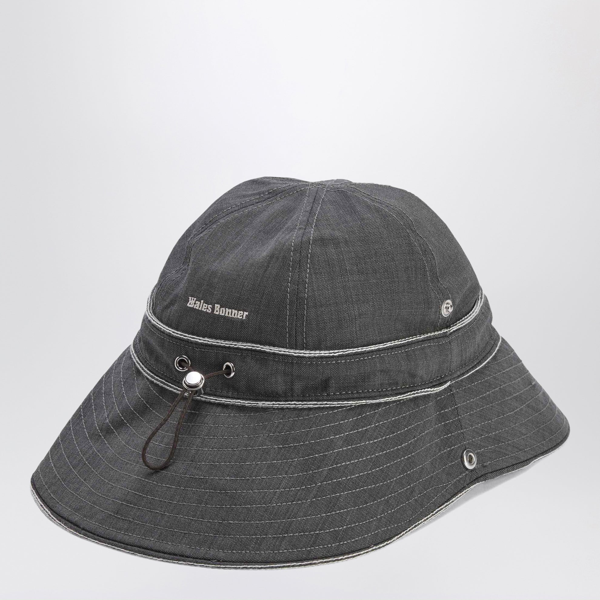 Grey wool-blend bucket hat