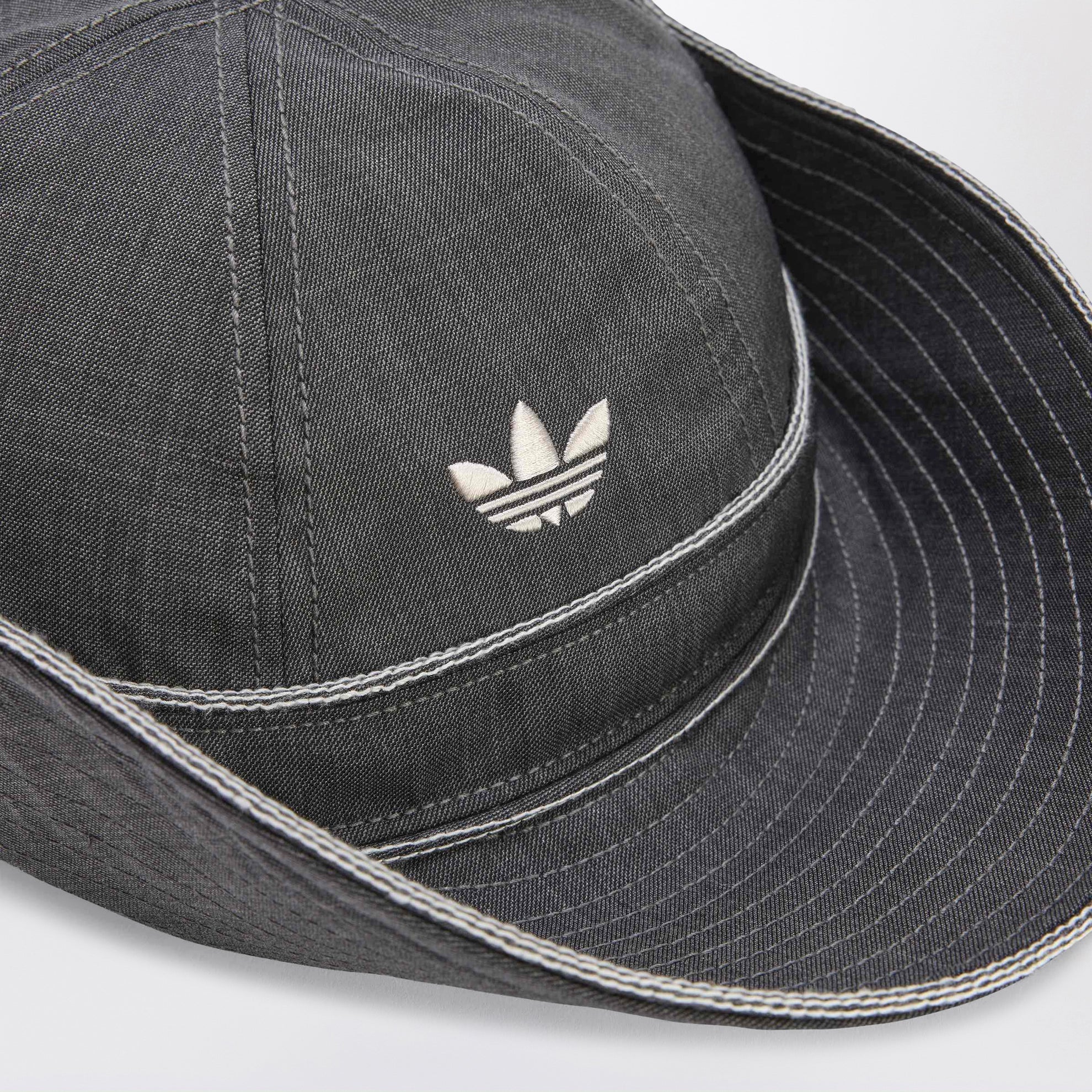 Grey wool-blend bucket hat