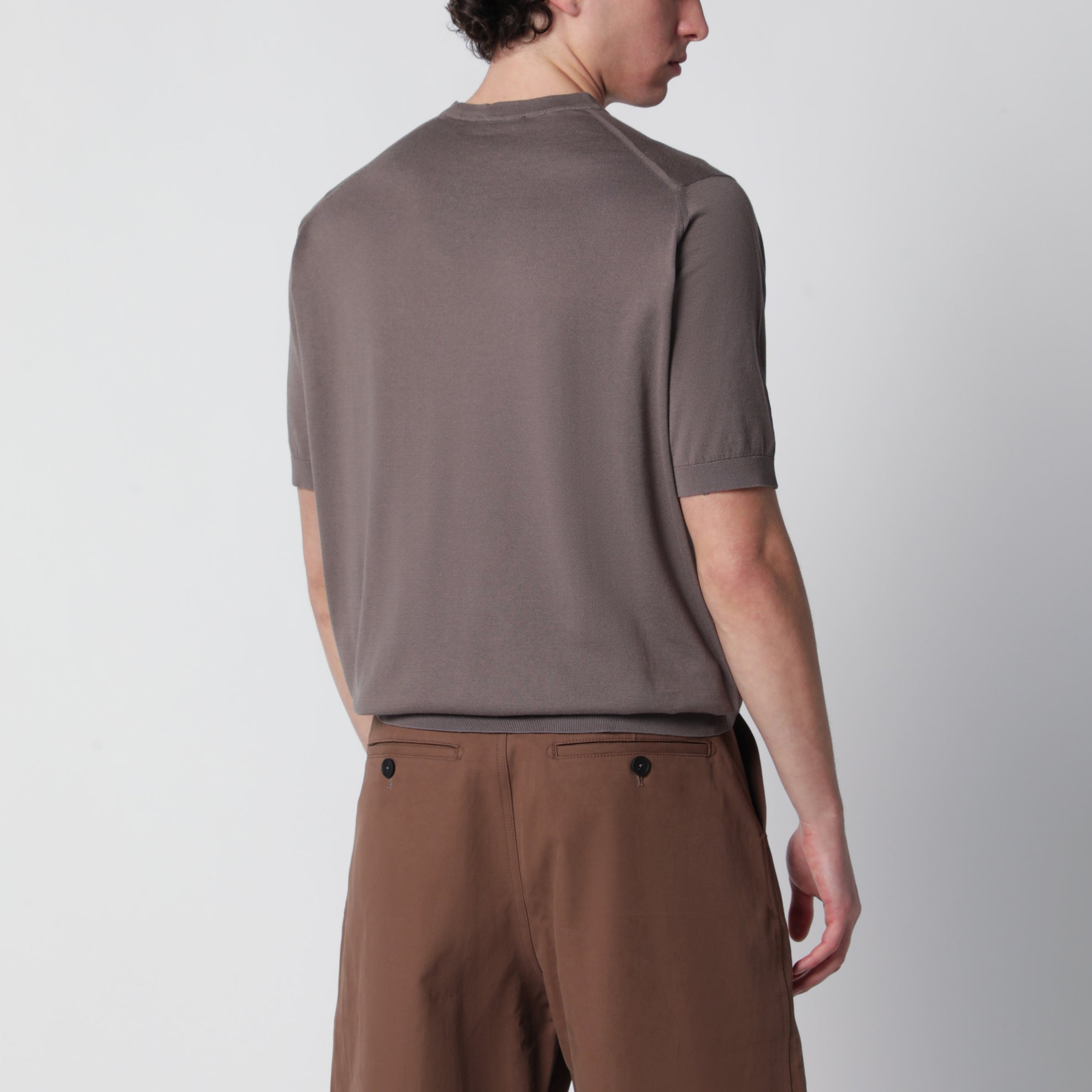 Kempton Baumwollpullover in Moosbeige
