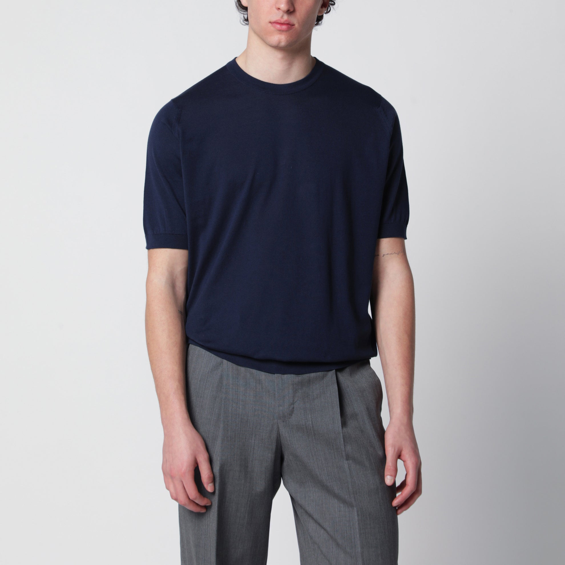 Kempton navy blue cotton sweater