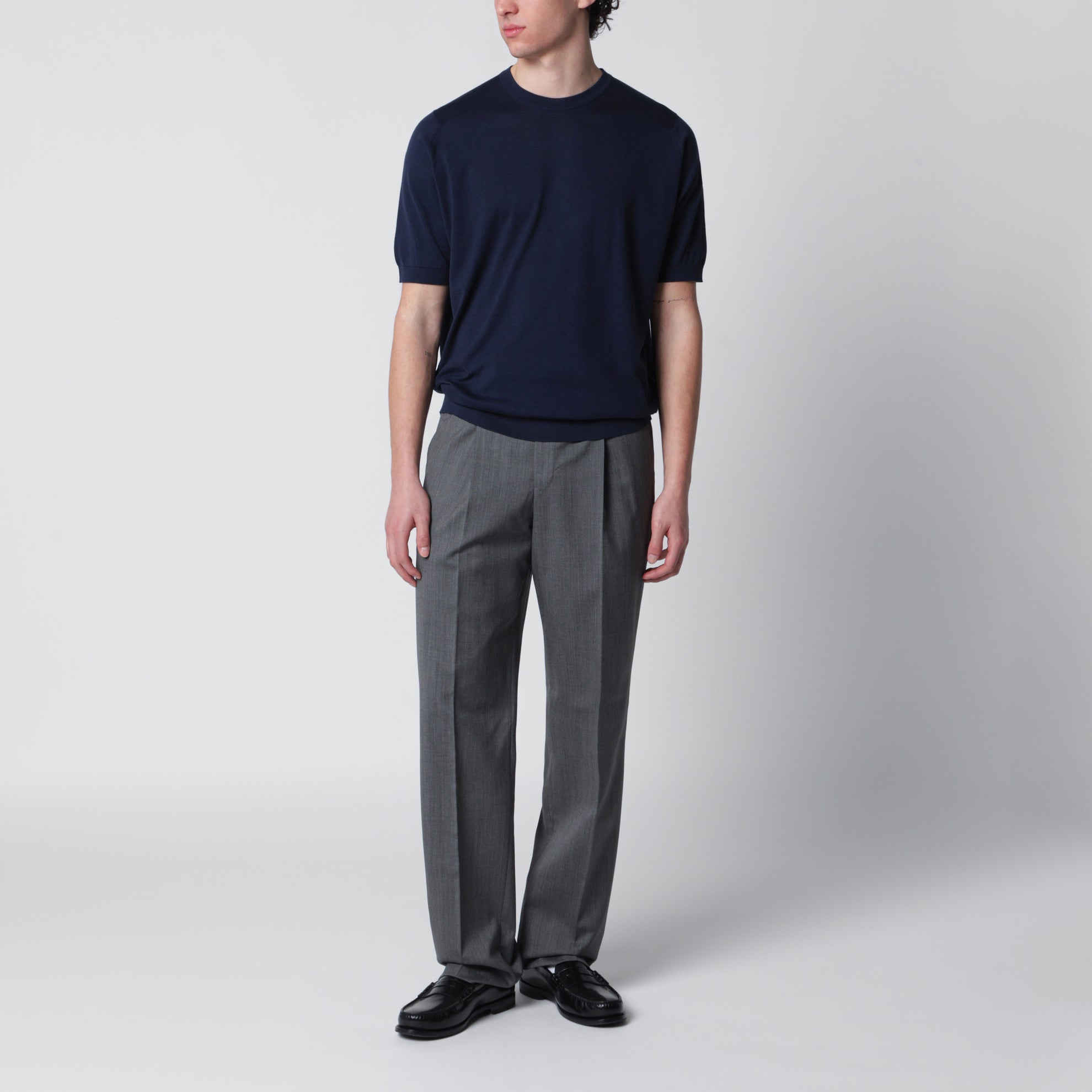 Kempton navy blue cotton sweater