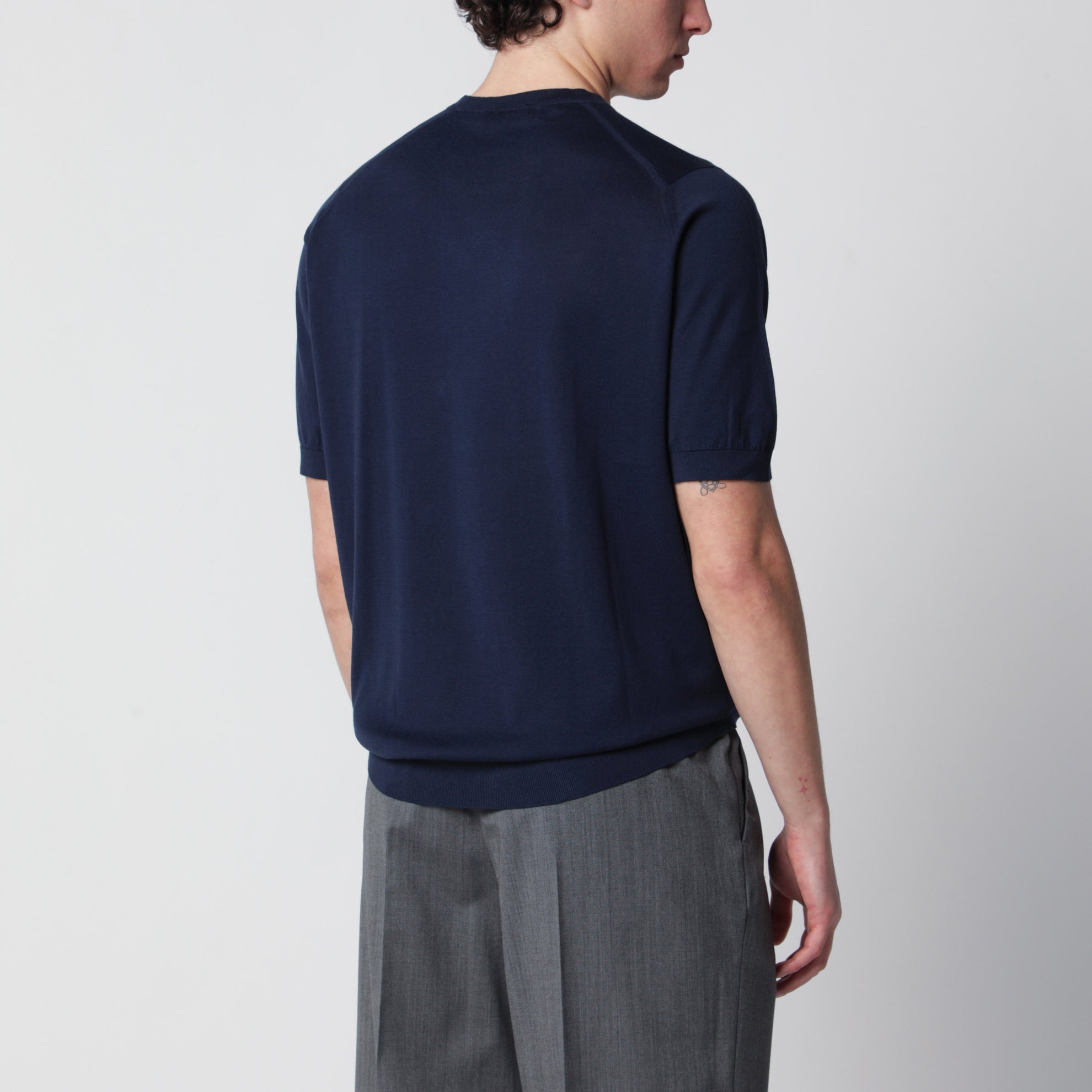 Kempton navy blue cotton sweater