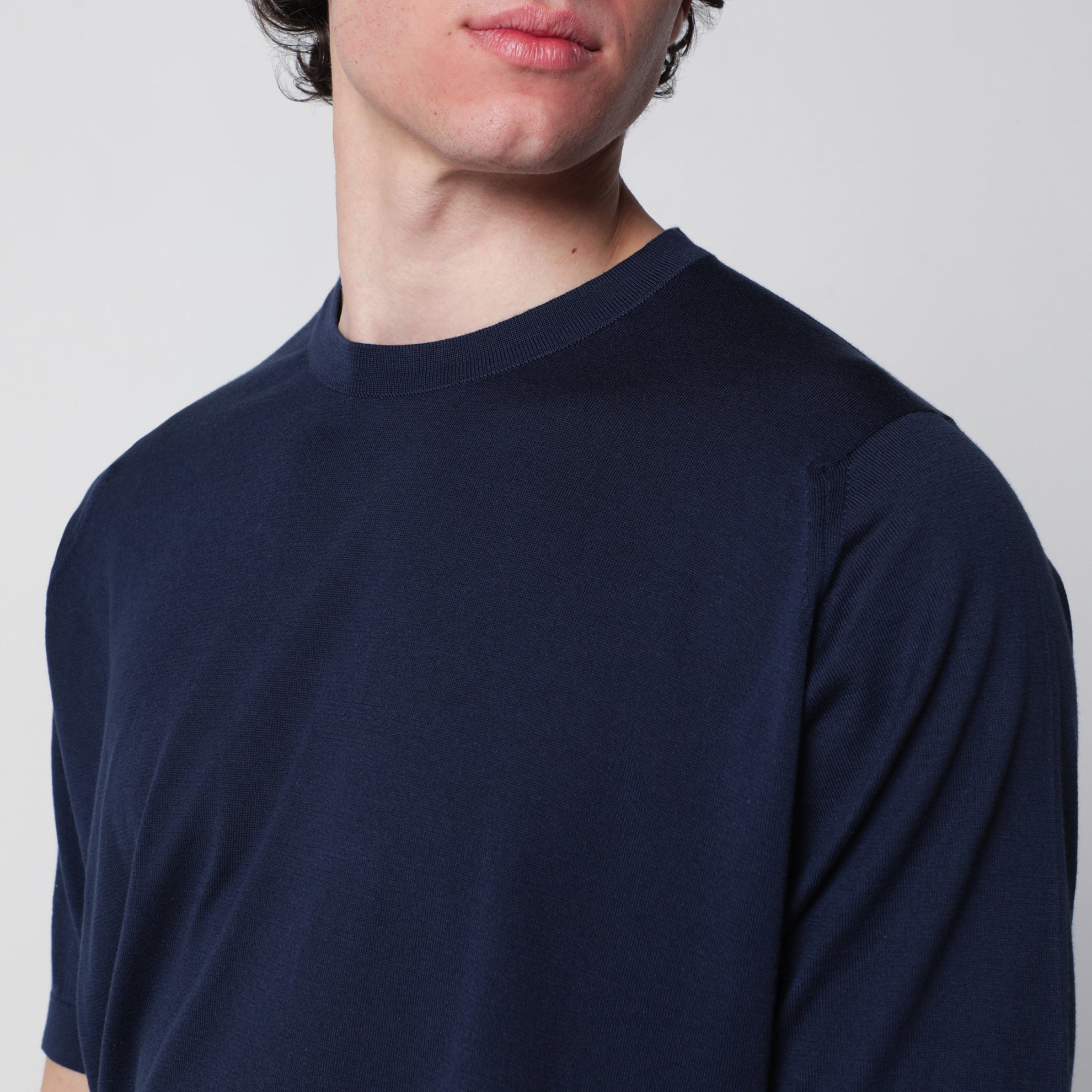 Kempton navy blue cotton sweater