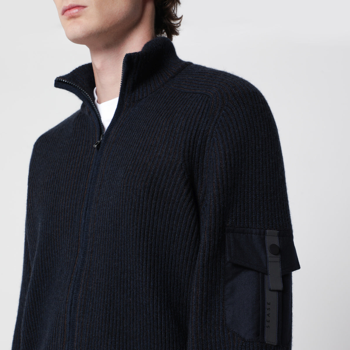 Dark blue Dinghy Full Zip sweatshirt in cashmere
