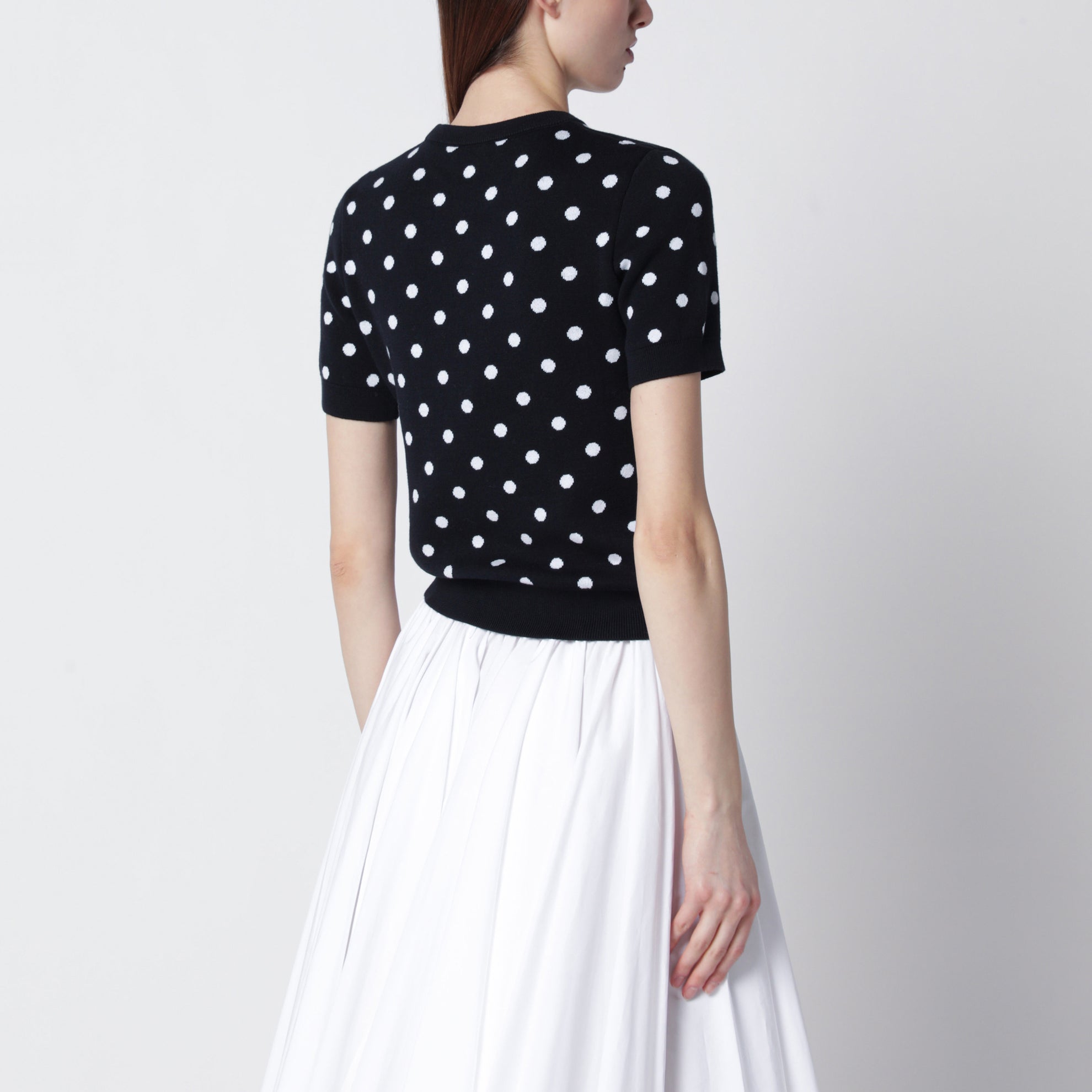 Polka-dot T-shirt in eco-responsible cotton blend