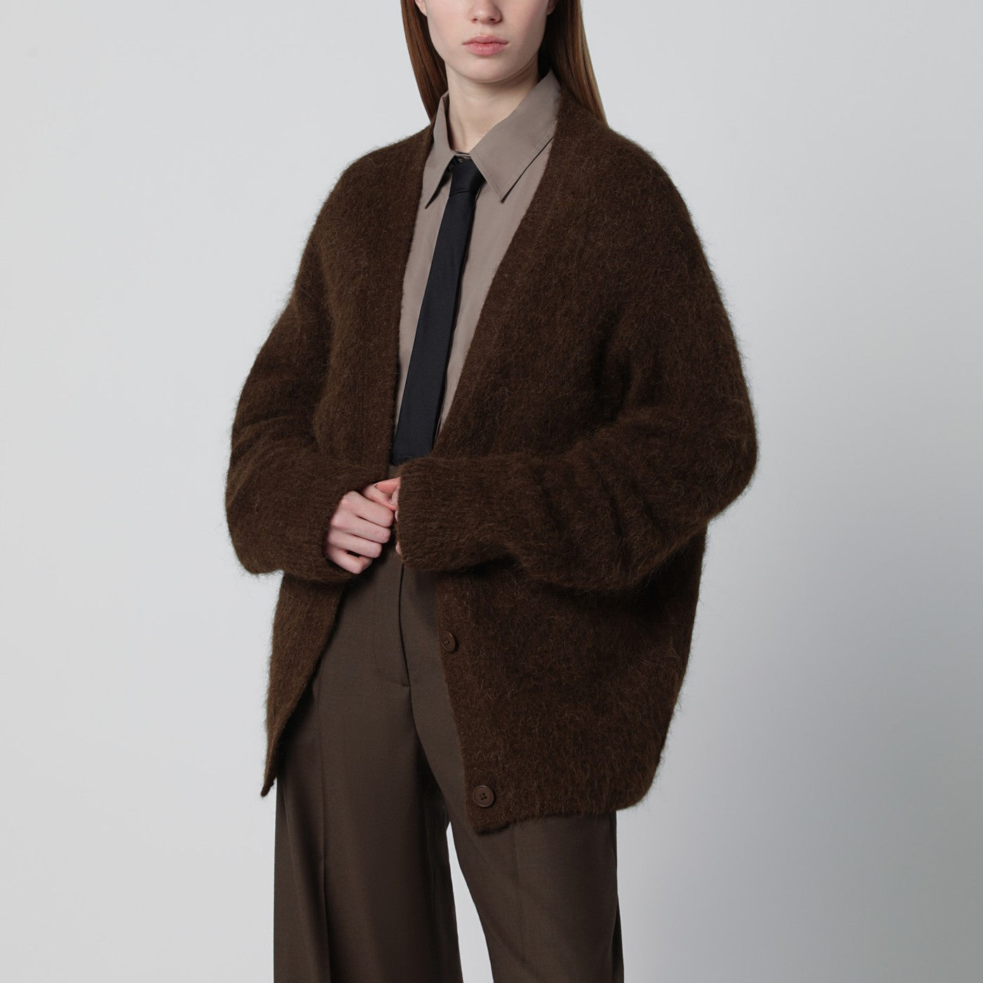 Cardigan oversize Elland marrone oliva