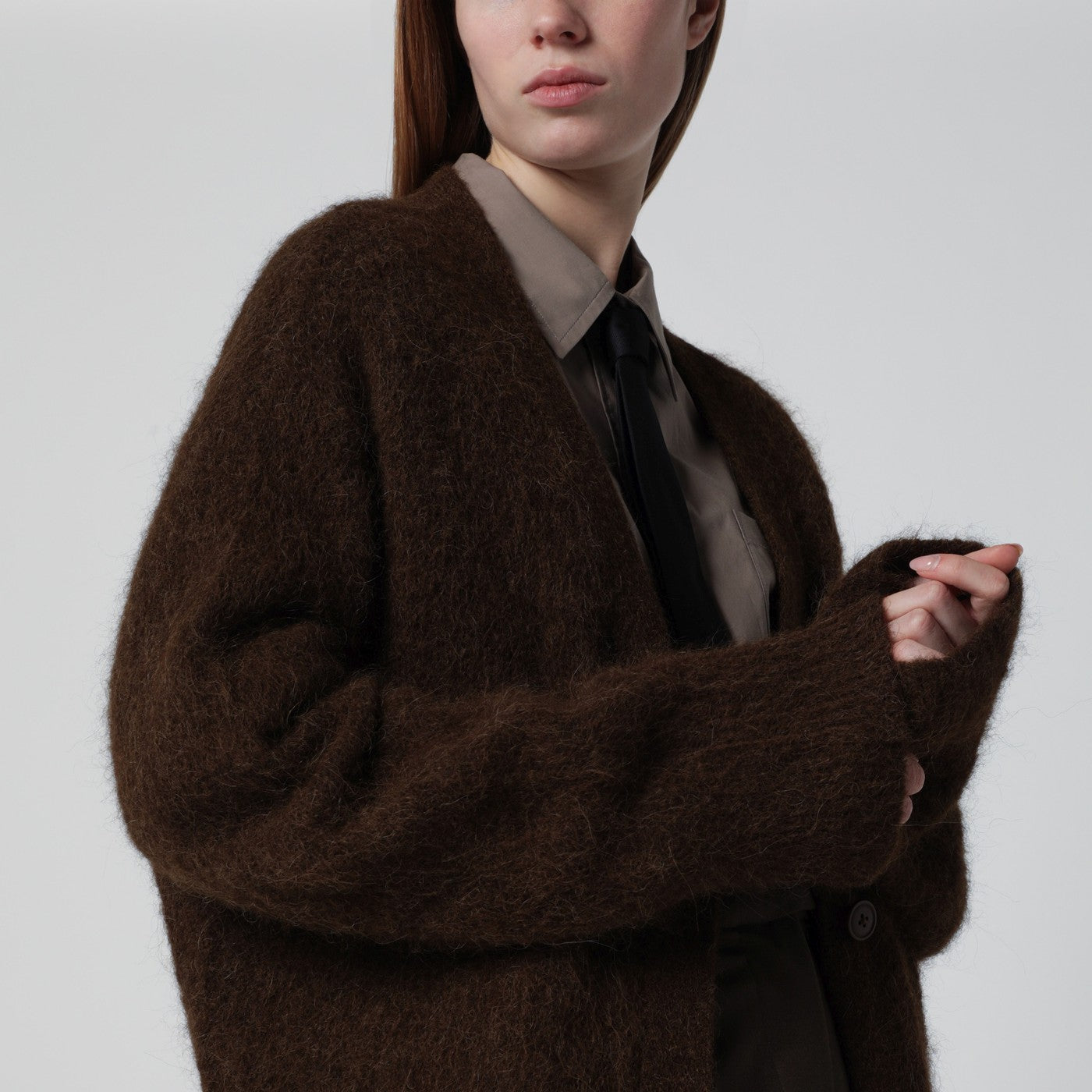Cardigan oversize Elland marrone oliva