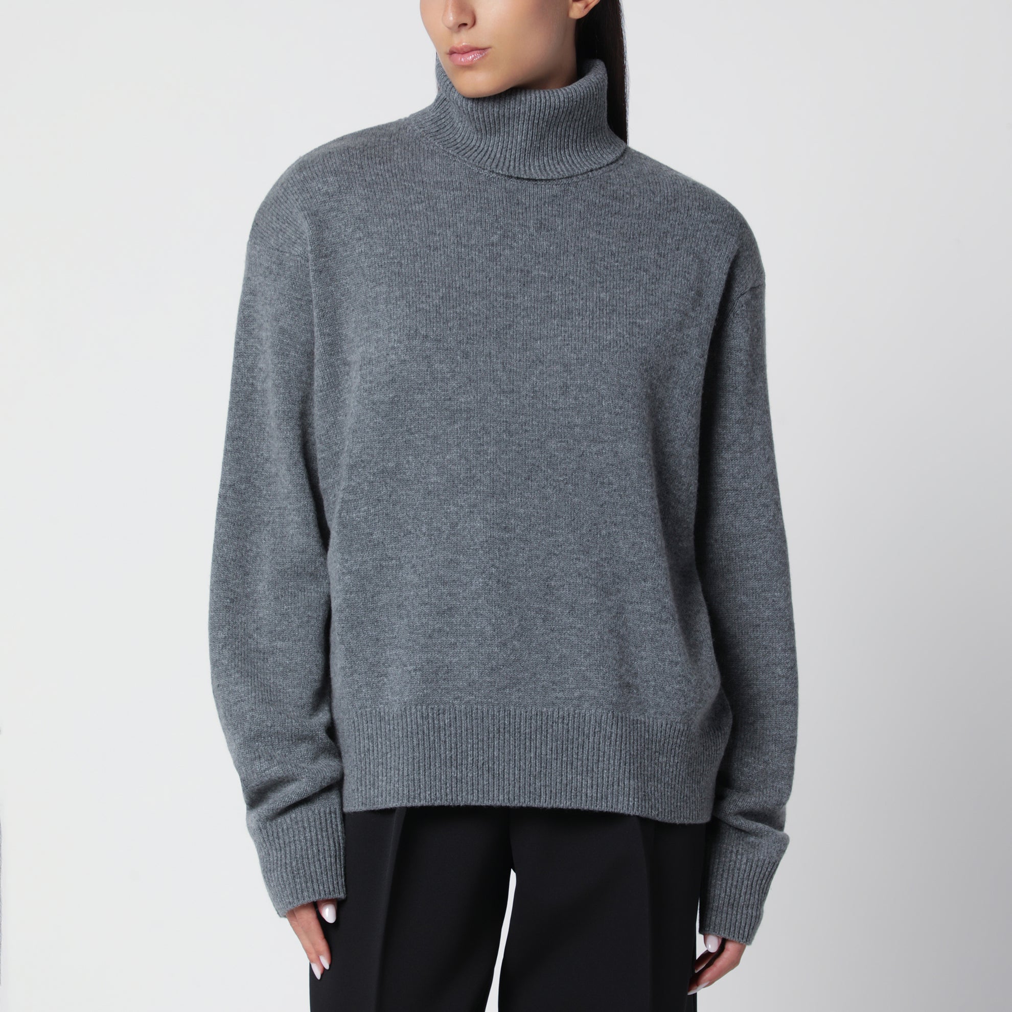 Gala Rollkragenpullover dunkelgrau aus Merinowolle