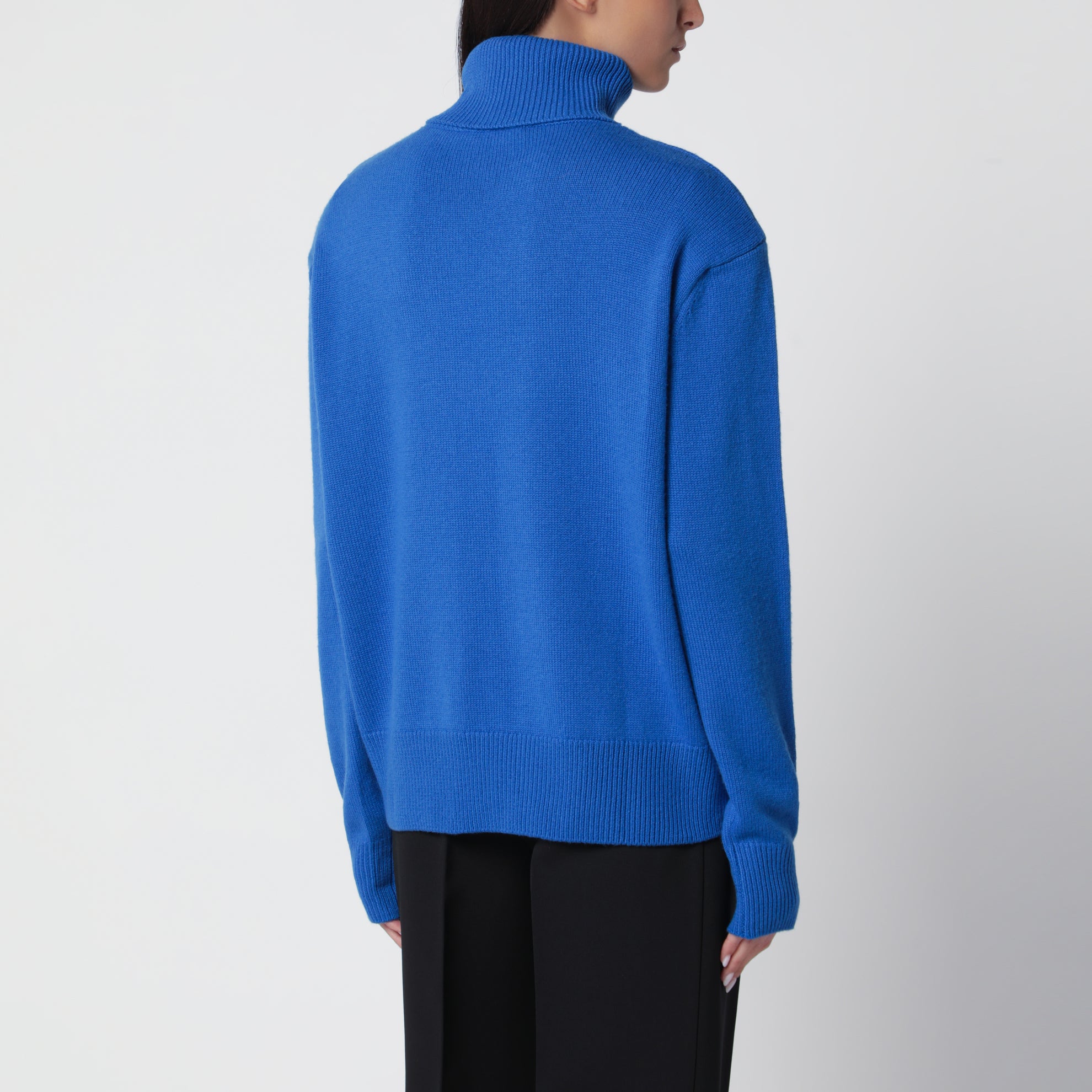 Gala blue merino wool turtleneck sweater