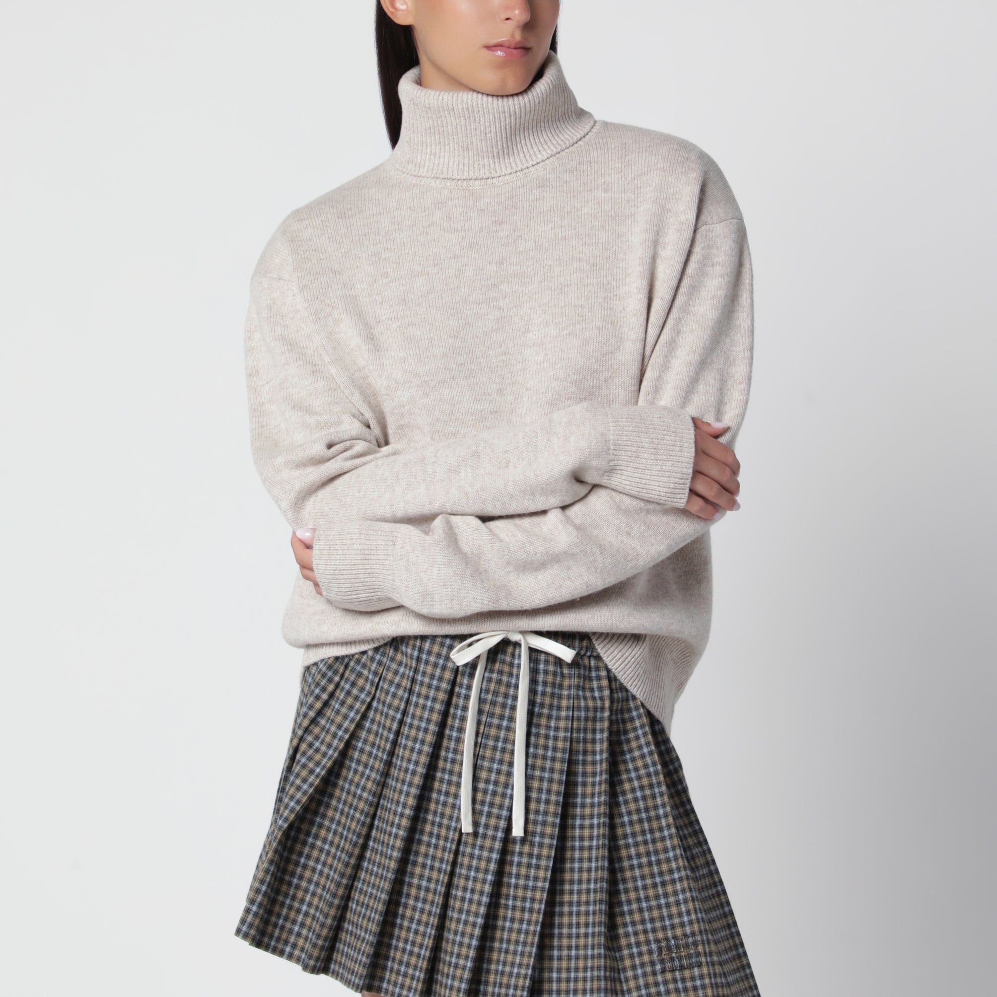 Gala Rollkragenpullover beige aus Merinowolle