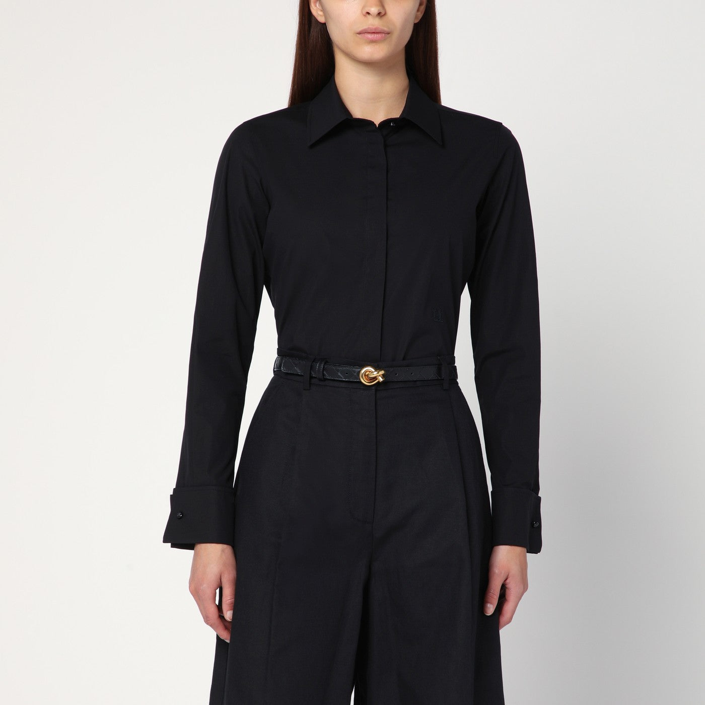 Chemise noire en coton avec logo