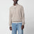 Maglione con mezza zip beige mélange in cashmere