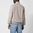 Beige melierter Kaschmirpullover mit halbem Reißverschluss