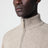 Beige melierter Kaschmirpullover mit halbem Reißverschluss