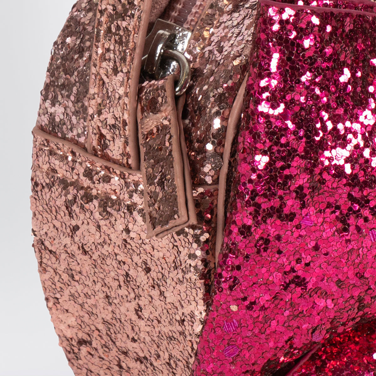 Sac à bandoulière Tut cœur pailleté rose