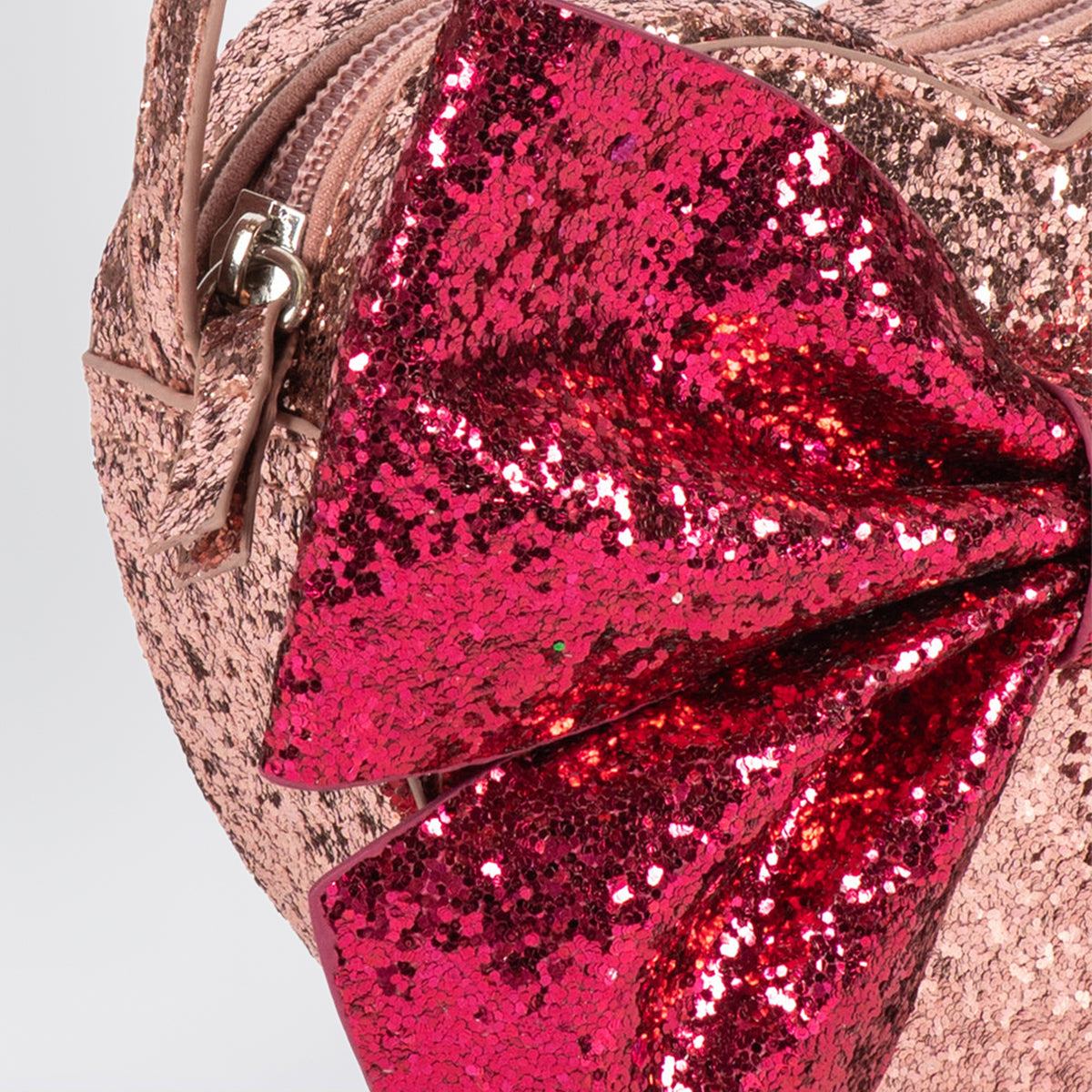 Sac à bandoulière Tut cœur pailleté rose