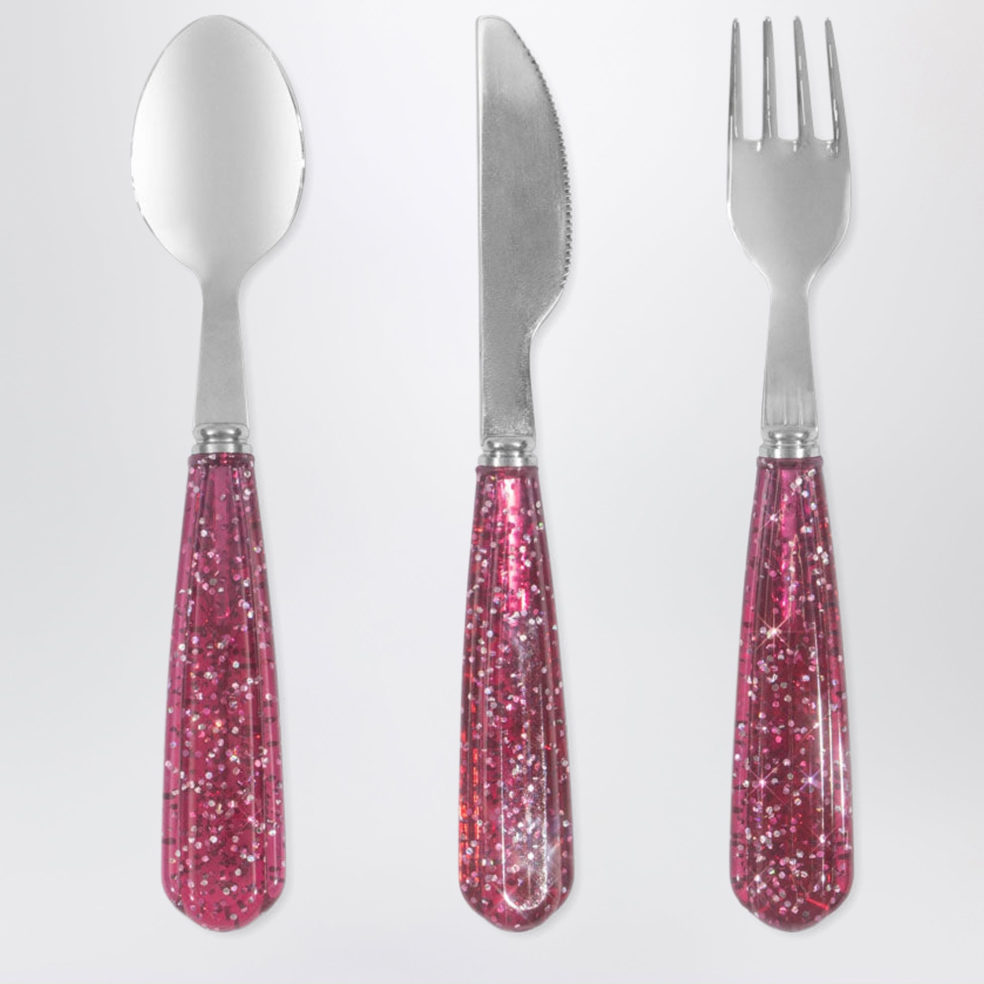 Couverts en acier inoxydable à paillettes sangria pétillantes