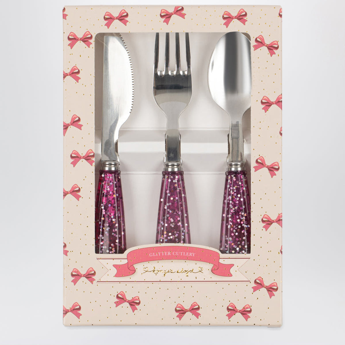 Couverts en acier inoxydable à paillettes sangria pétillantes