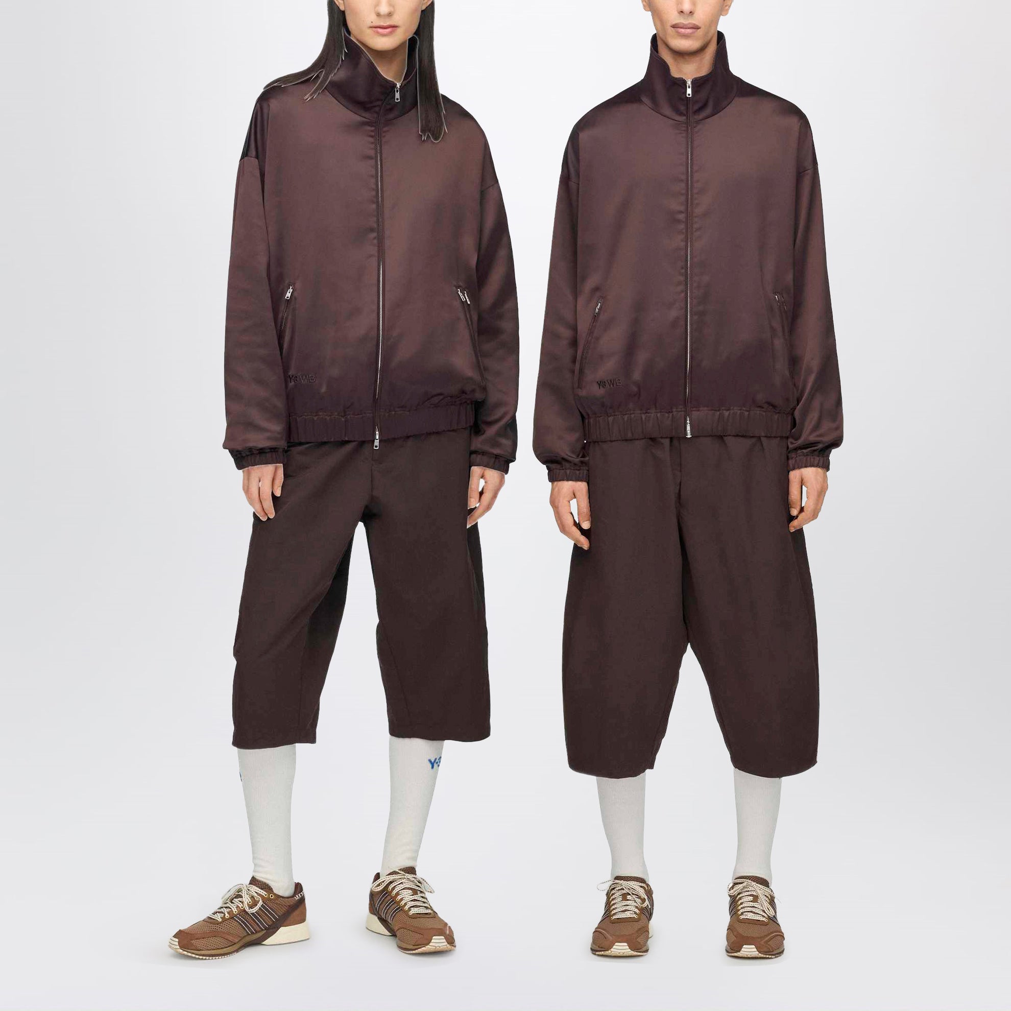 Nylon-Bermudashorts in Kaffeefarbe