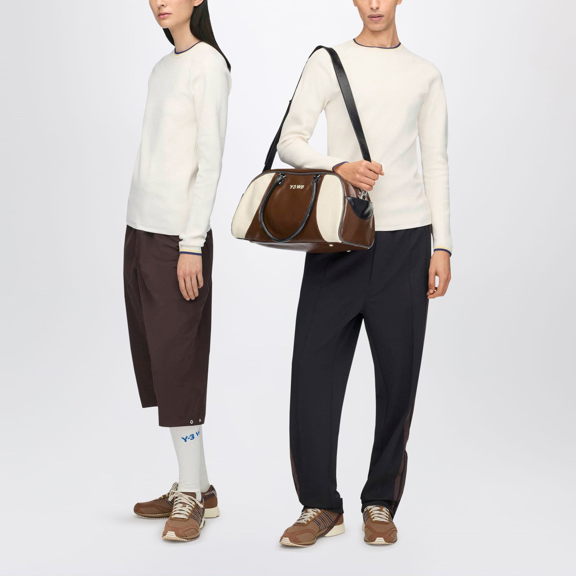 Maglia color crema in misto nylon