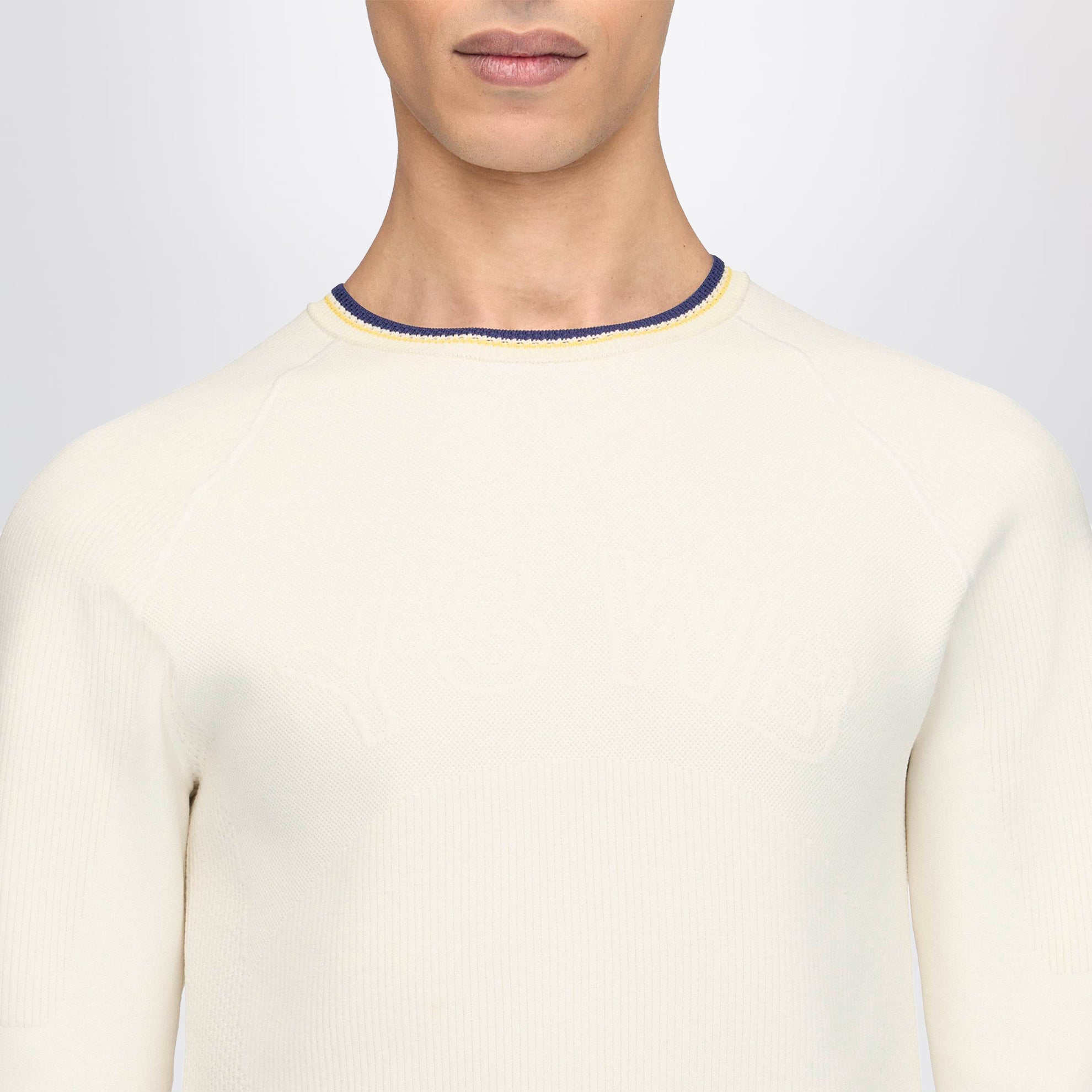 Maglia color crema in misto nylon