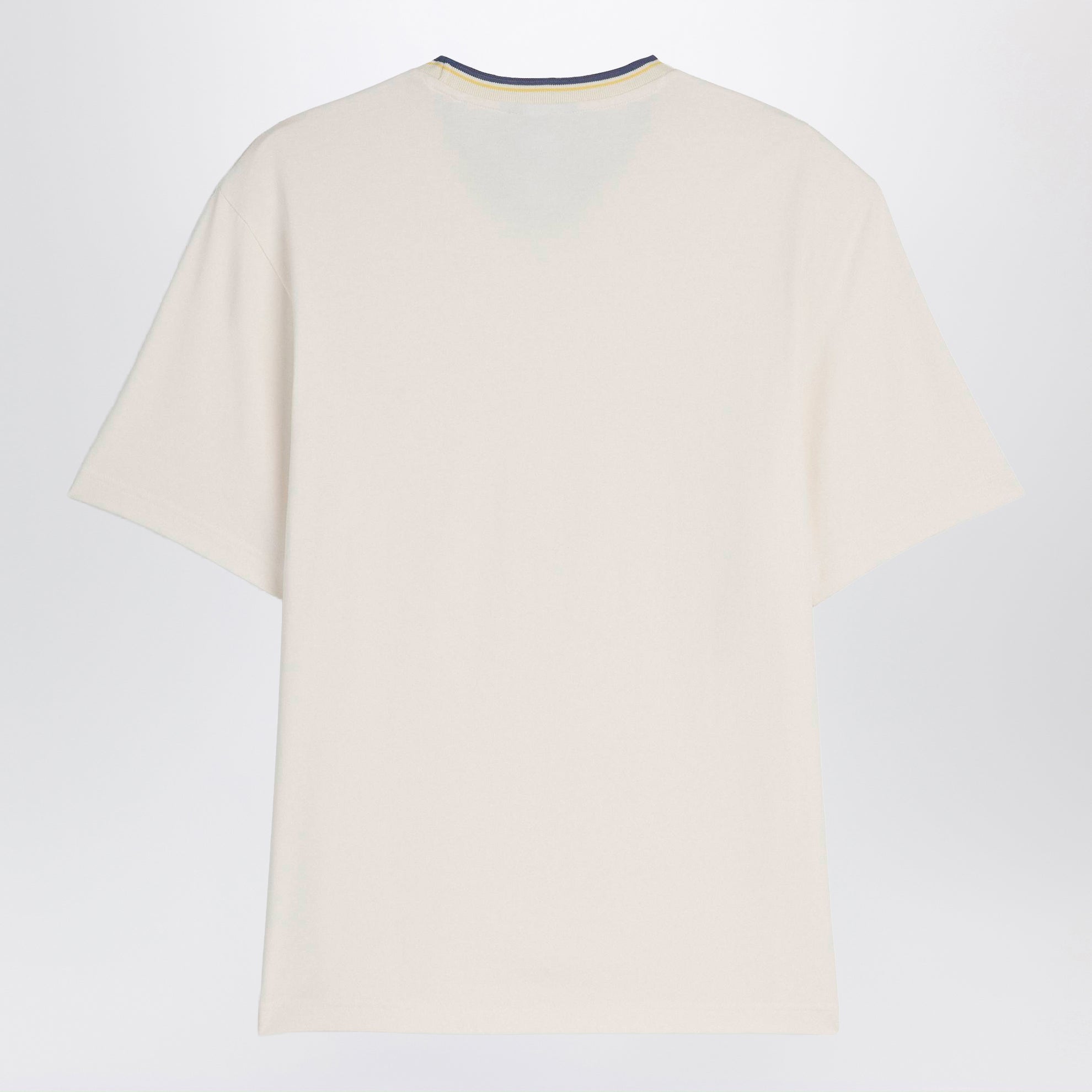 Elfenbeinfarbenes T-Shirt aus Baumwolljersey