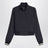 Felpa con zip nera in maglia rasata