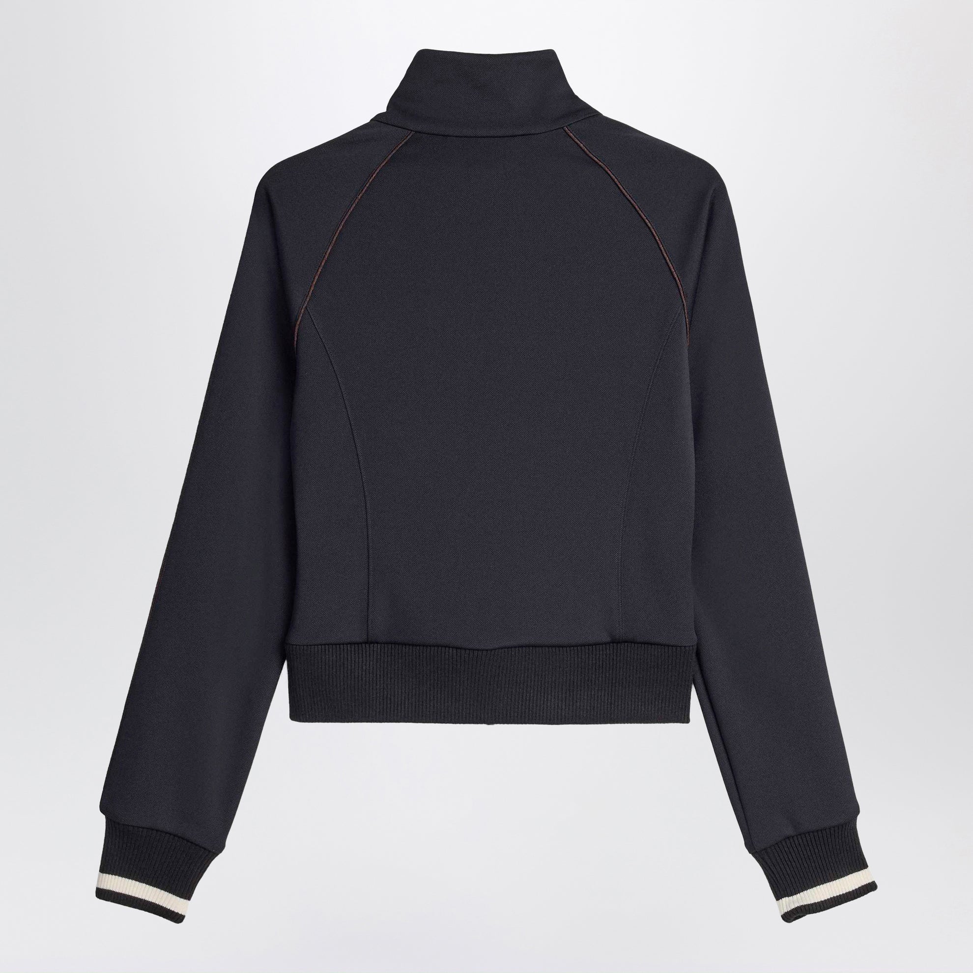 Sweat zippé noir en maille jersey