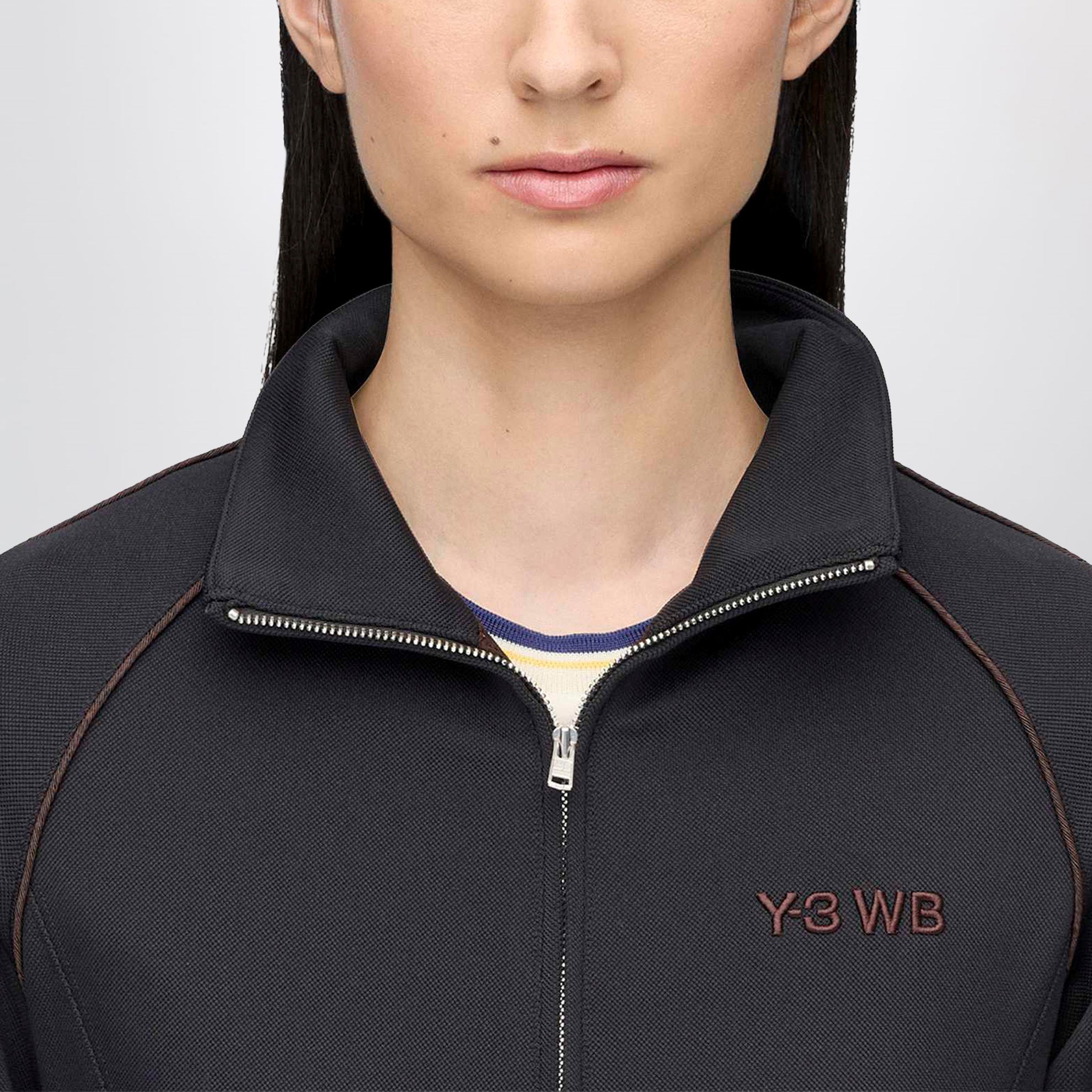 Sweat zippé noir en maille jersey
