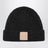 Black ribbed cashmere beanie