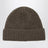 Dark beige ribbed cashmere beanie