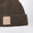 Dark beige ribbed cashmere beanie