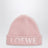 Pink wool beanie with embroidered logo