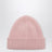 Pink wool beanie with embroidered logo