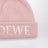 Pink wool beanie with embroidered logo