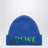 Electric blue wool beanie with embroidered logo