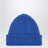 Electric blue wool beanie with embroidered logo