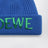 Electric blue wool beanie with embroidered logo