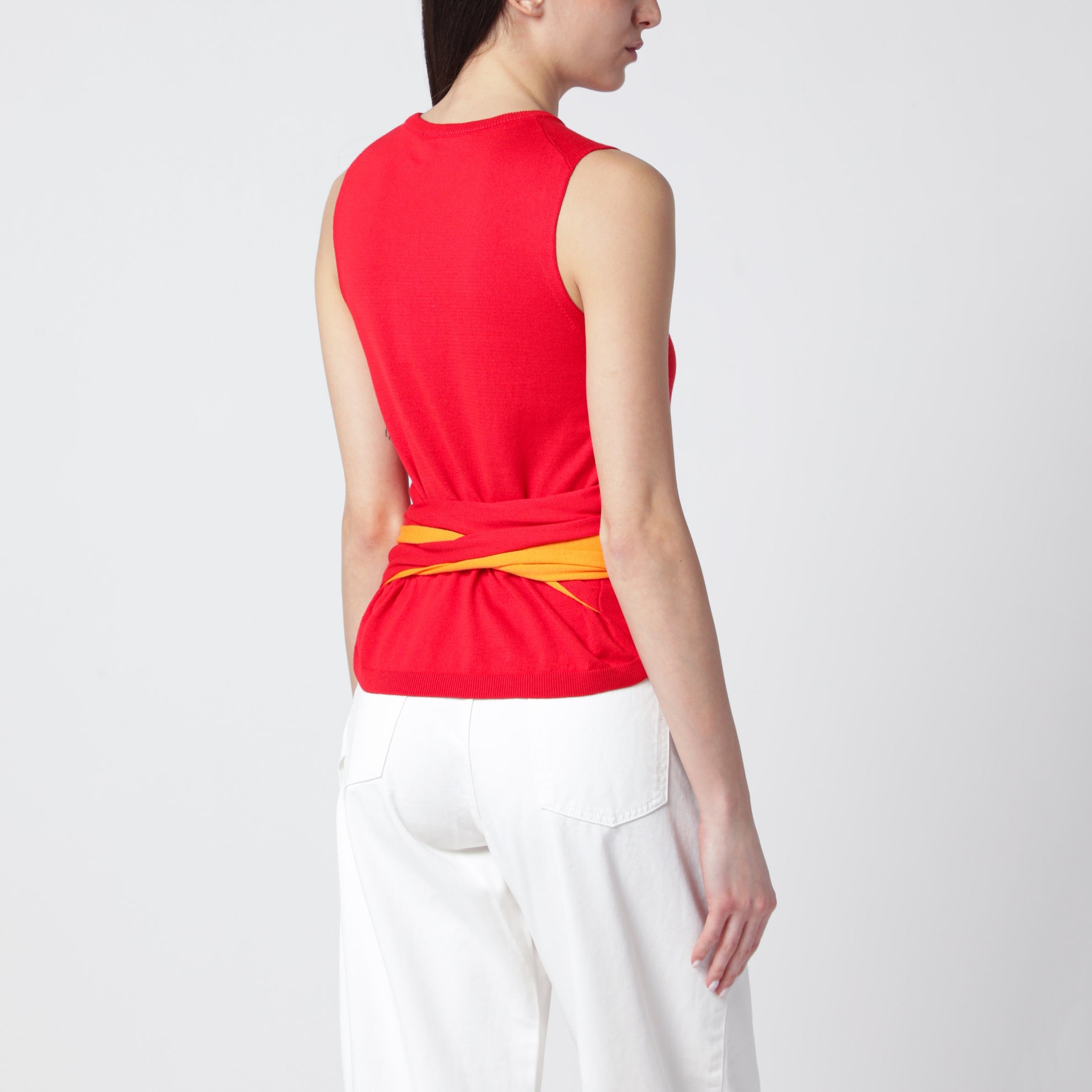 Red Tank Top With Waist Ties