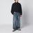 Maglia con mezza zip grigia scura in misto lana