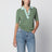 Polo in maglia waffle di misto cotone verde menta