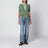 Polo in maglia waffle di misto cotone verde menta