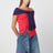 Red off-the-shoulder tank top in merino wool