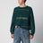 Waldgrüner Wollpullover mit Logo-Stickerei