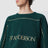 Waldgrüner Wollpullover mit Logo-Stickerei