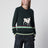 Dark green cotton sweater with sheep embroidery