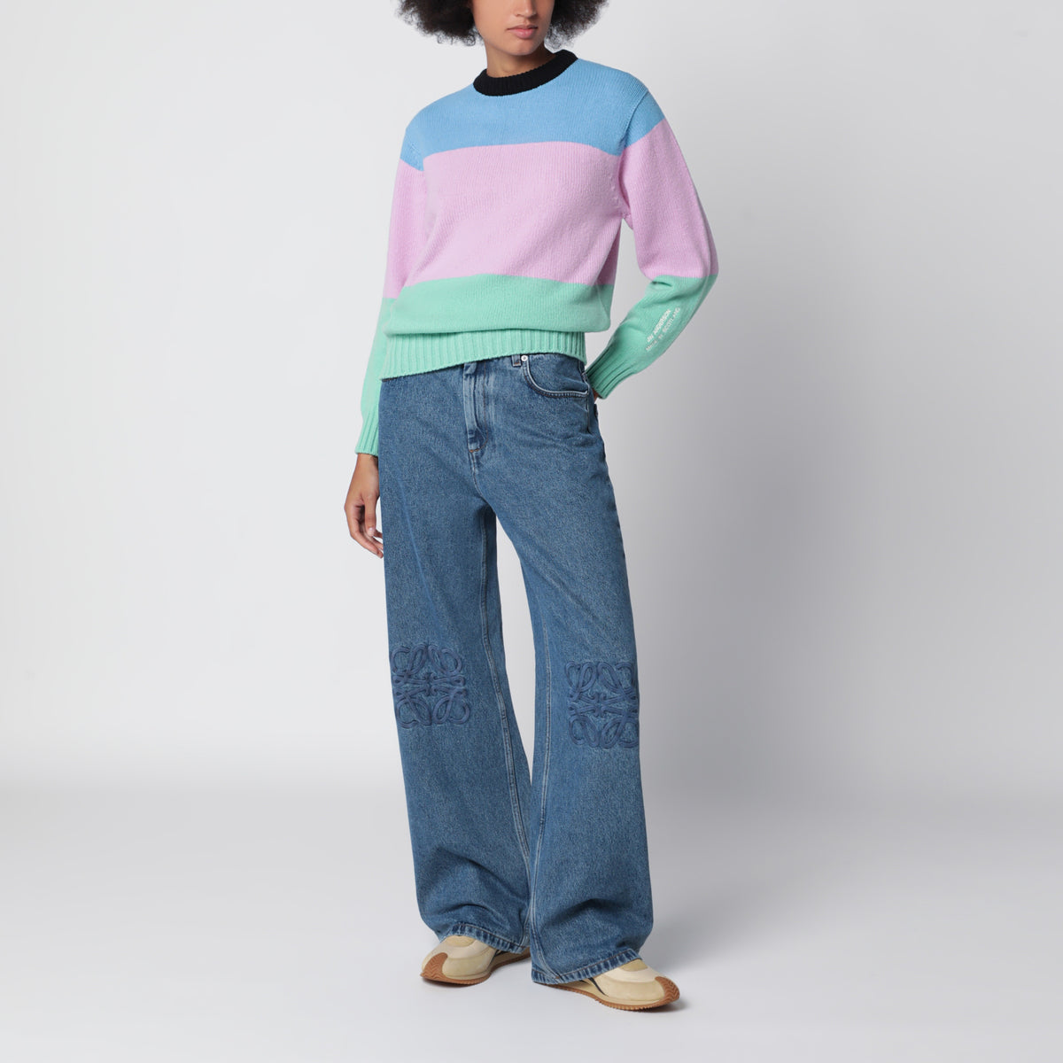 Maglione a righe in lana merino