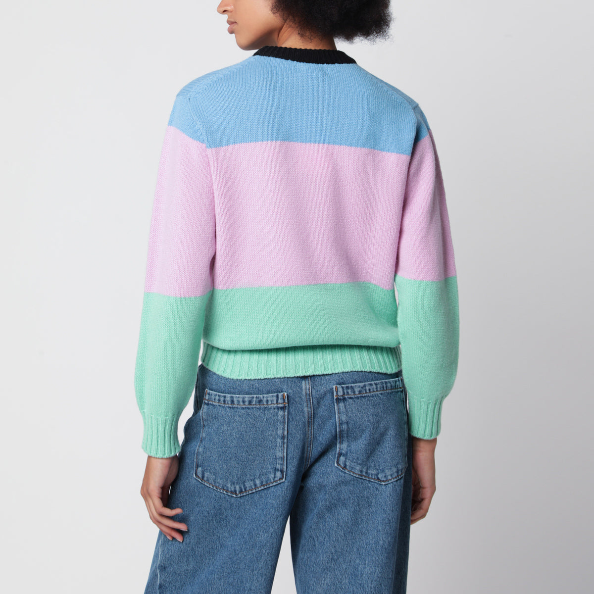 Maglione a righe in lana merino