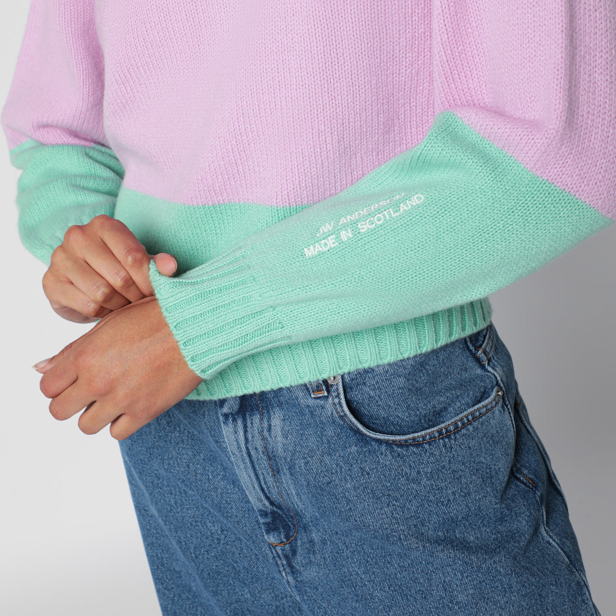 Maglione a righe in lana merino